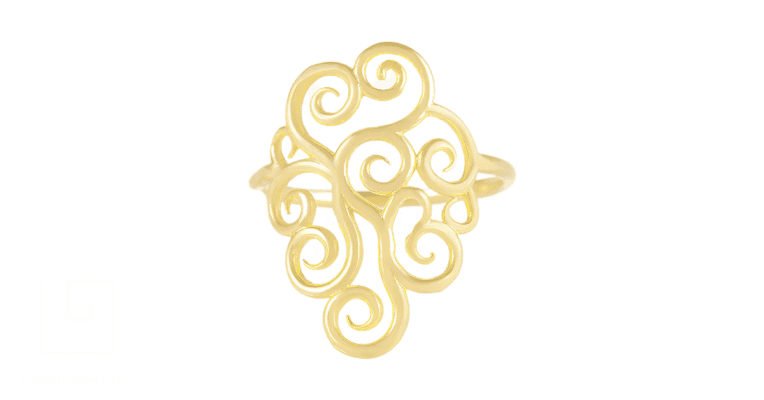 A gold Greek filigree ring.